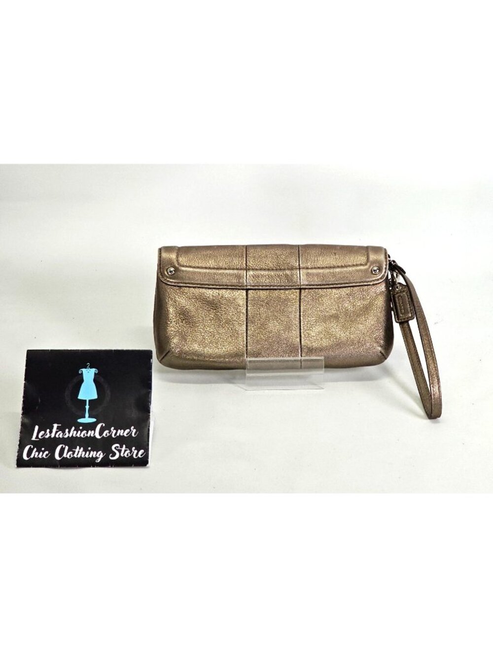Coach Women's Metallic Leather Kristin Wristlet Clutch Bag Small 2329 - Picture 7 of 14